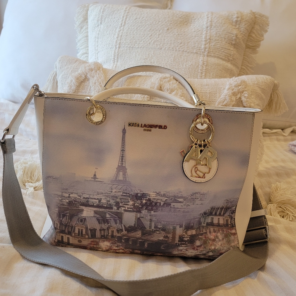 Karl Largerfeld saffiano leather satchel
